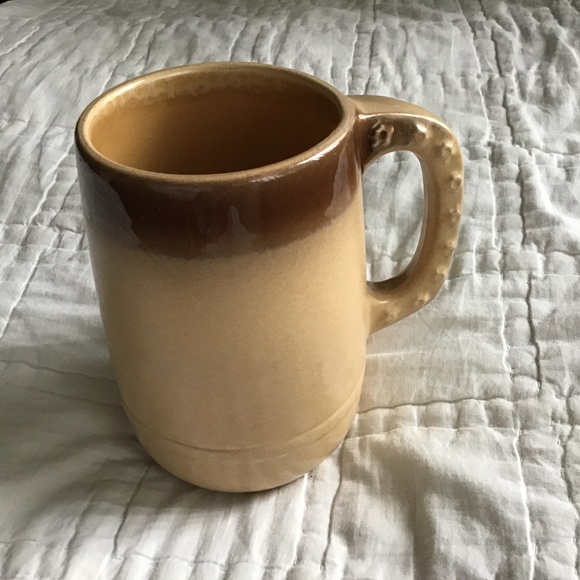 VINTAGE LARGE CAPACITY  POTTERY DRIP GLAZE MUG - Picture 1 of 10